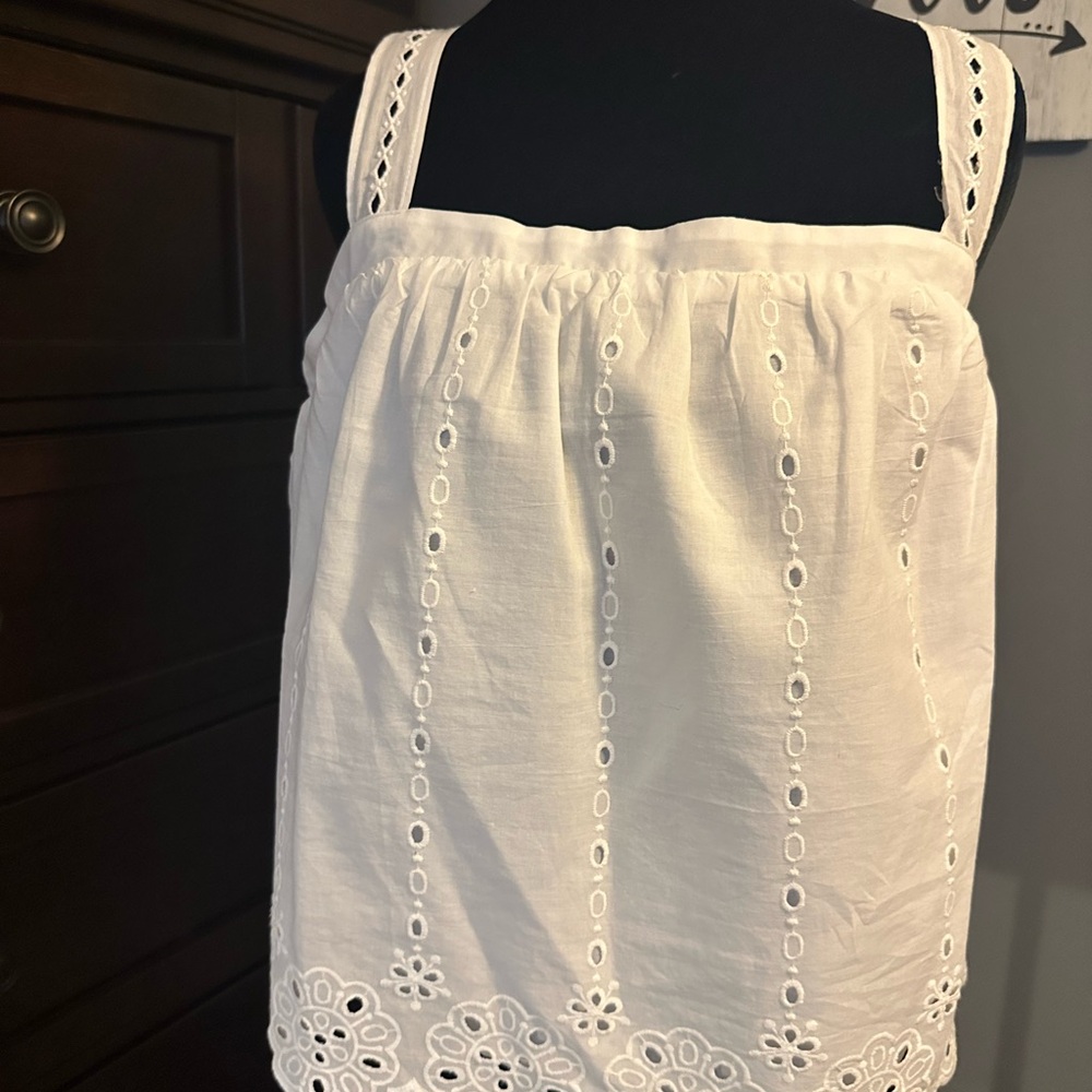 Maurices White Eyelet Detail Top
